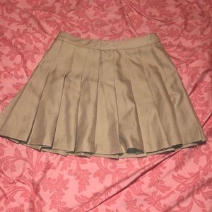Cute flirty pleaded tan skirt